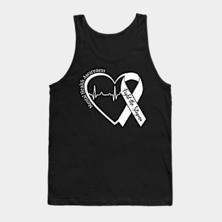 Mental Health Awareness Heart Fight The Stigma Green Ribbon Tank Top